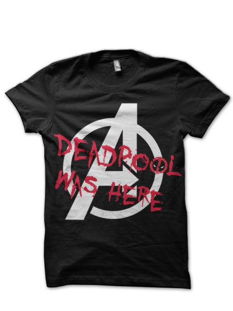 Avengers And Deadpool Black T-Shirt