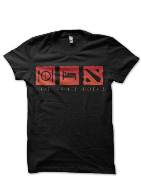 Eat Sleep Dota Repeat Black T-Shirt