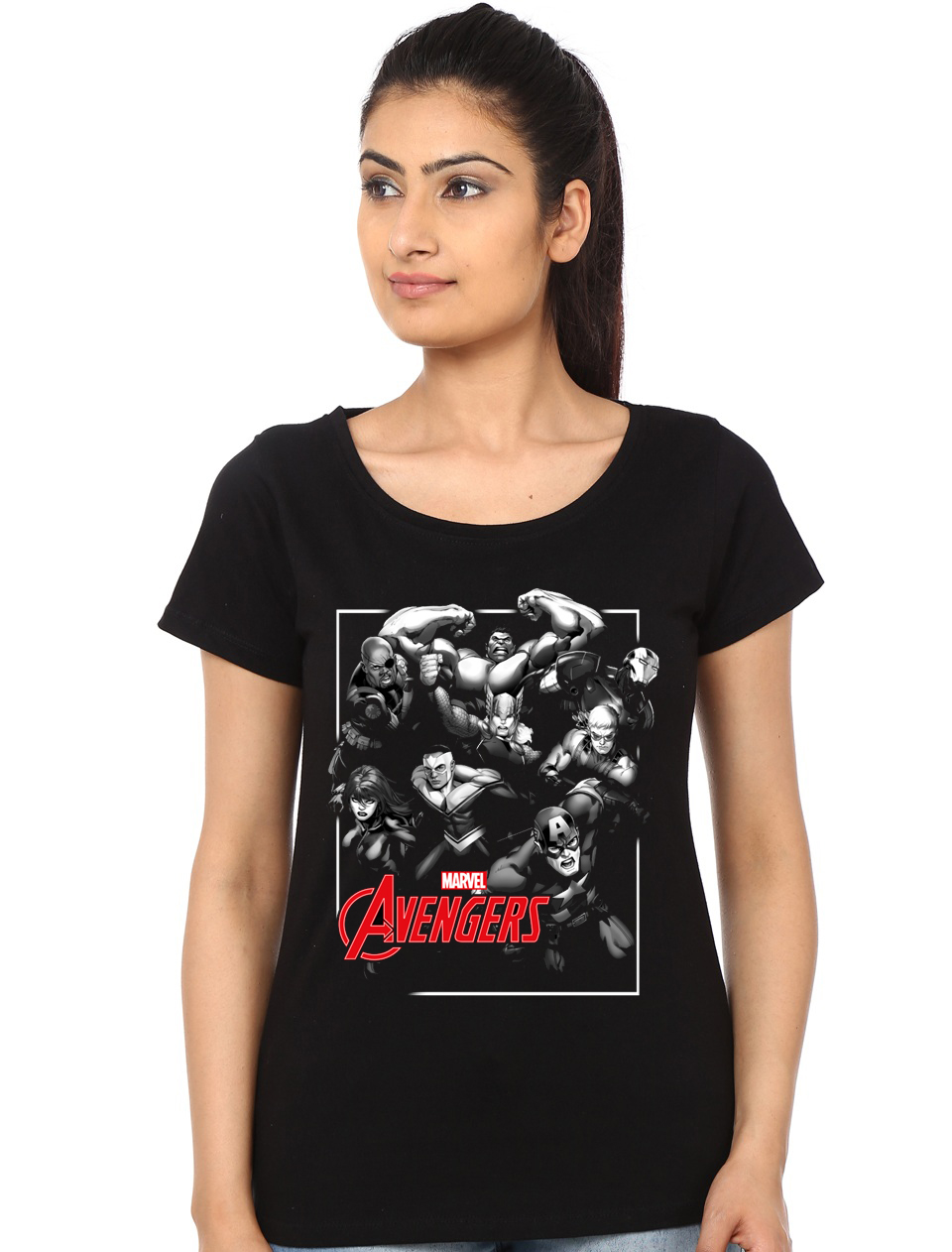 Avengers Assembled Girls Black Top