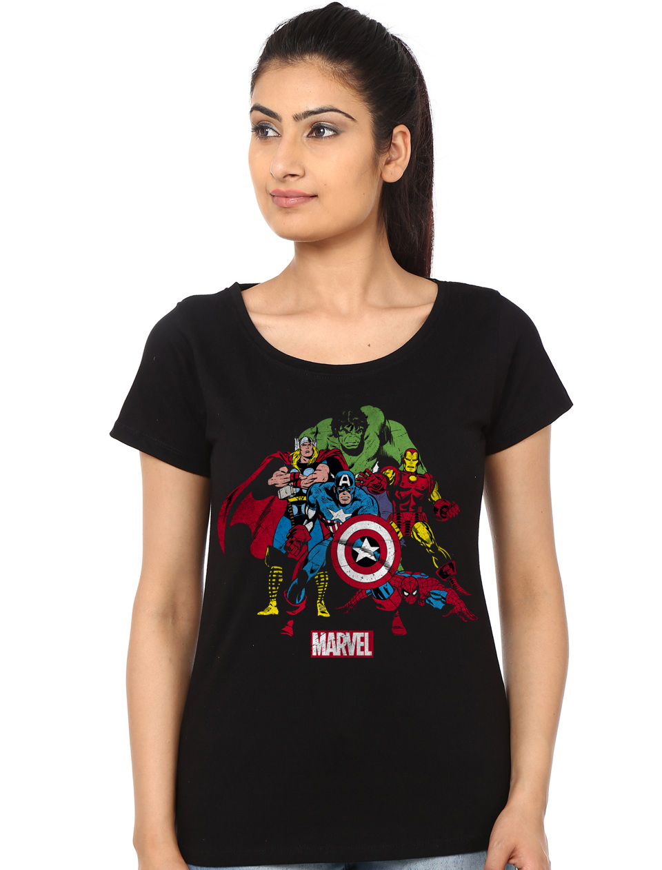 Marvel Comics Character Girls Black Top