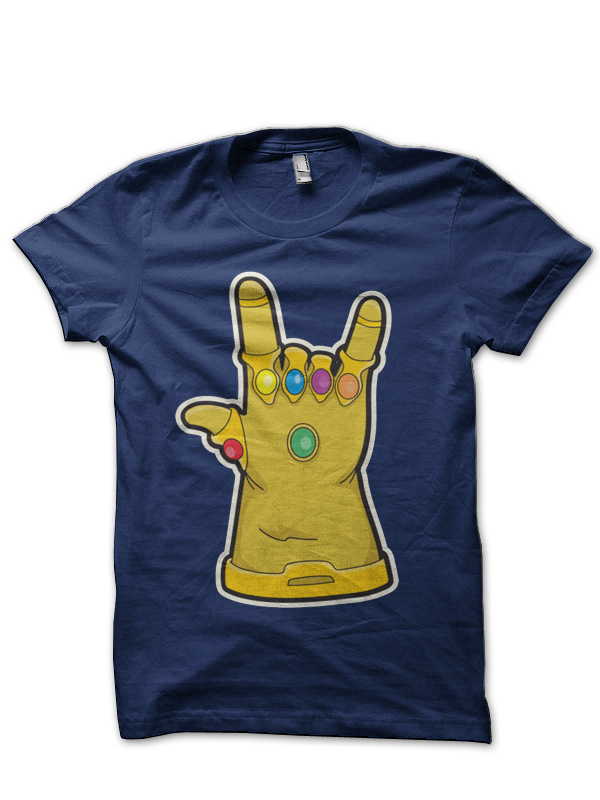 Thanos Rock On Navy Blue T-Shirt