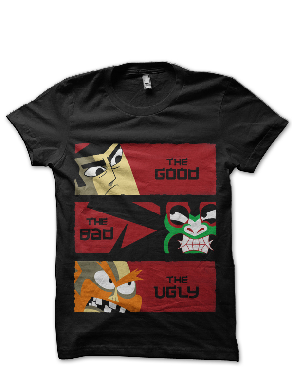 The Samurai The Demon And The Scotsman Black T-Shirt