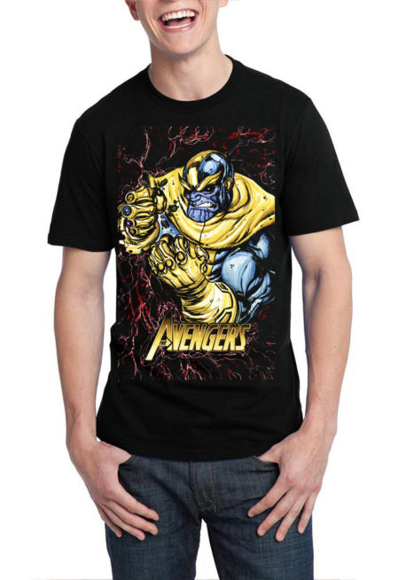 Avengers Vs Thanos Black T-Shirt