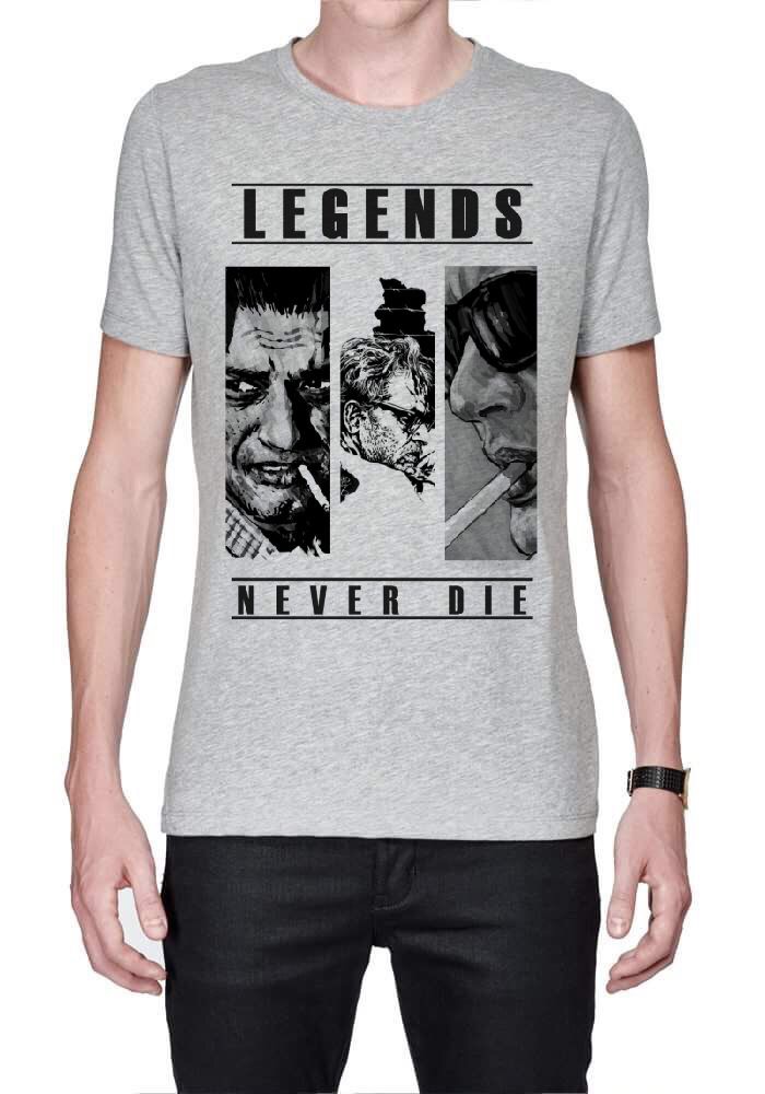 Legends Never Die Grey T-Shirt
