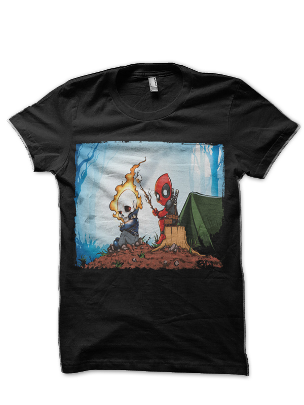 Deadpool Camping Black T-Shirt