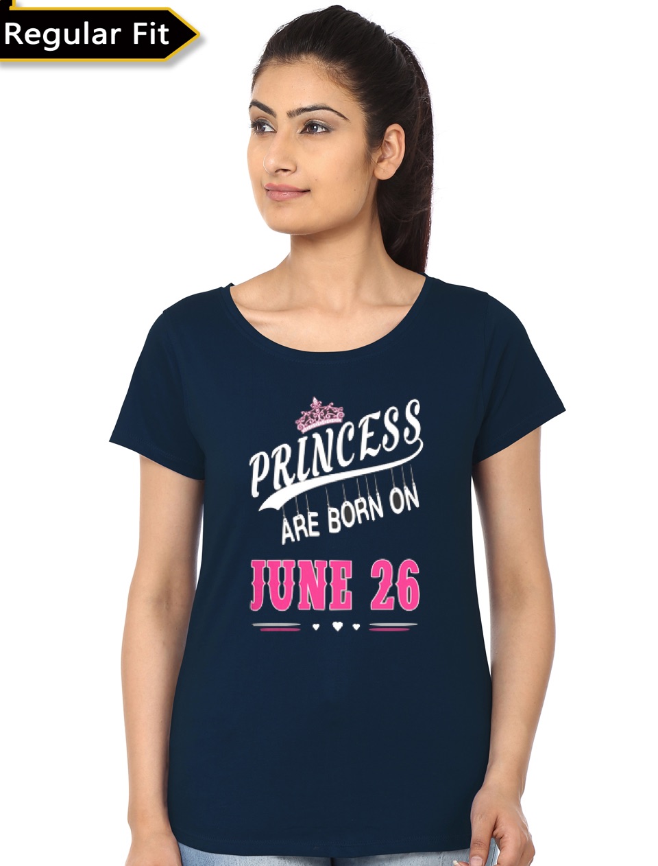 Princess Are Born On June 26 Navy Blue T-Shirt