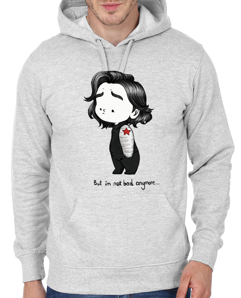 I Am Not Bad Anymore Grey Melange Hoodie
