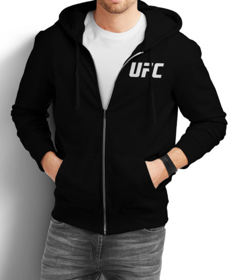 Ufc Black Zipper Hoodie