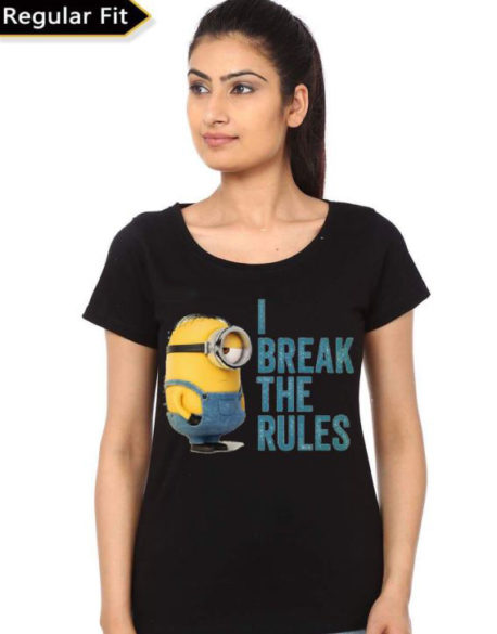 Minion Girl's Black T-Shirt