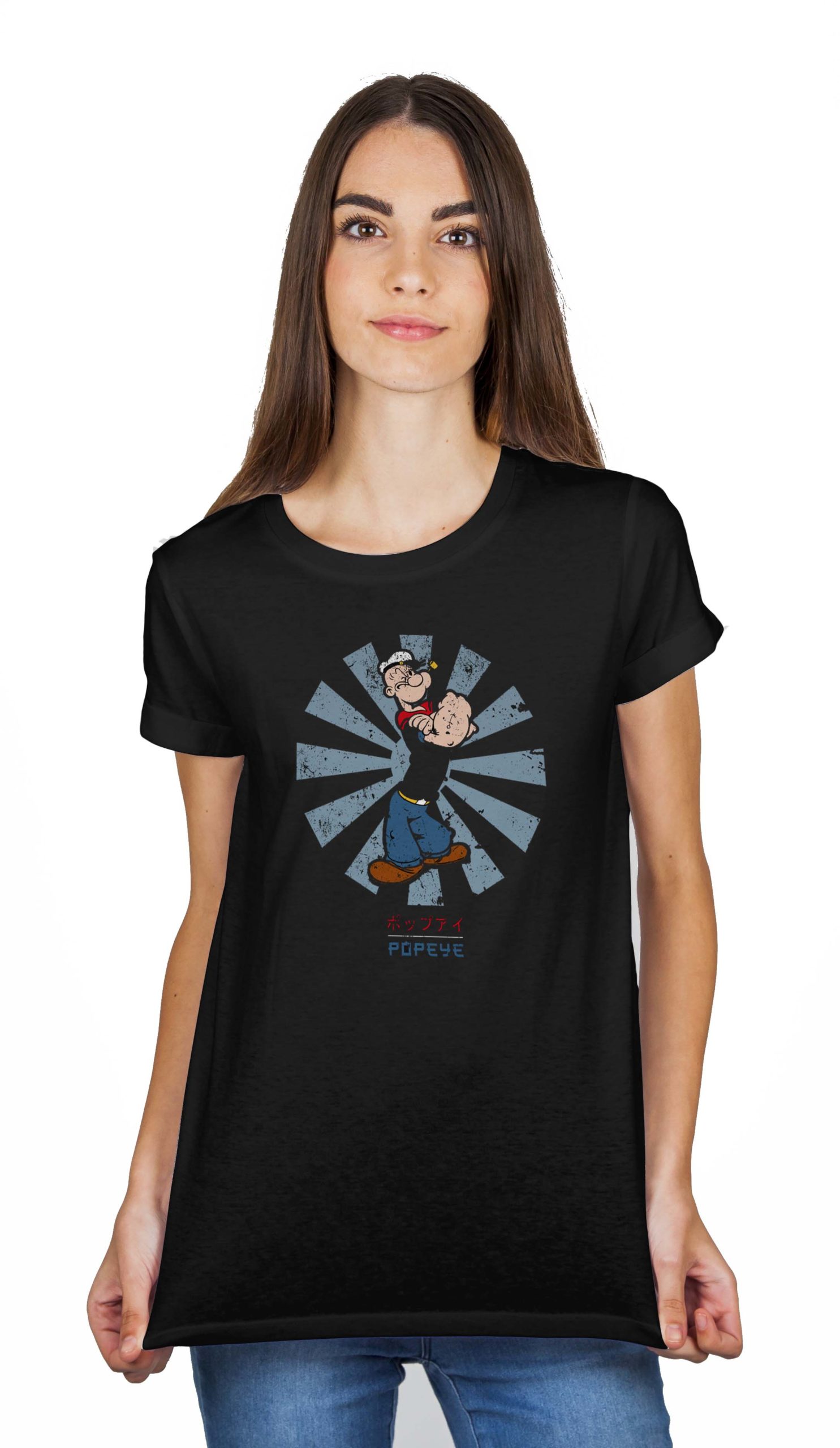 Popeye Women's Black T-Shirt