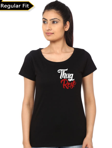 Thug Rose Women's Black T-Shirt