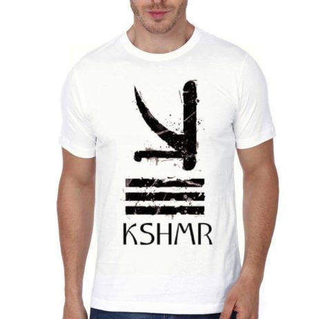 Kshmr White Half Sleeve T-Shirt