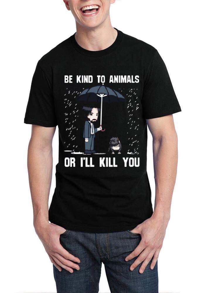 Be Kind To Animals Black T-Shirt - Swag Shirts