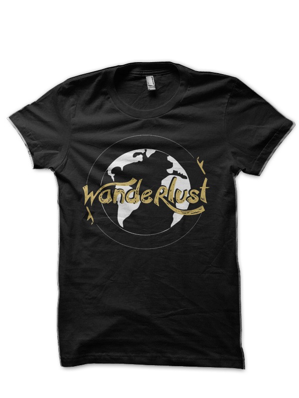 Wanderlust Black Half Sleeve T-Shirt
