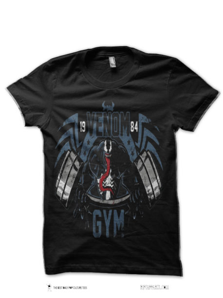 Venom Gym Black Half Sleeve T-Shirt