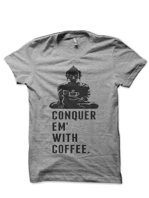 Buddha Having Coffee Half Sleeve T-Shirt - Image 3