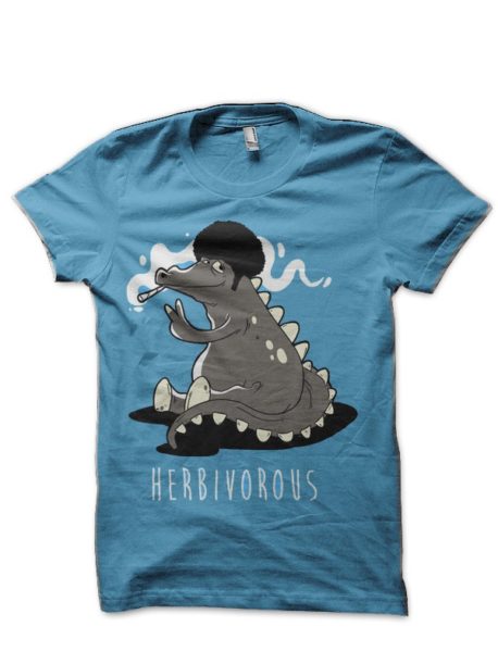 Herbivorous Light Blue Half Sleeve T-Shirt