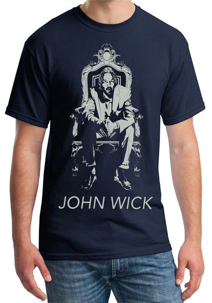 John Wick Navy Blue Half Sleeve T-Shirt - Swag Shirts
