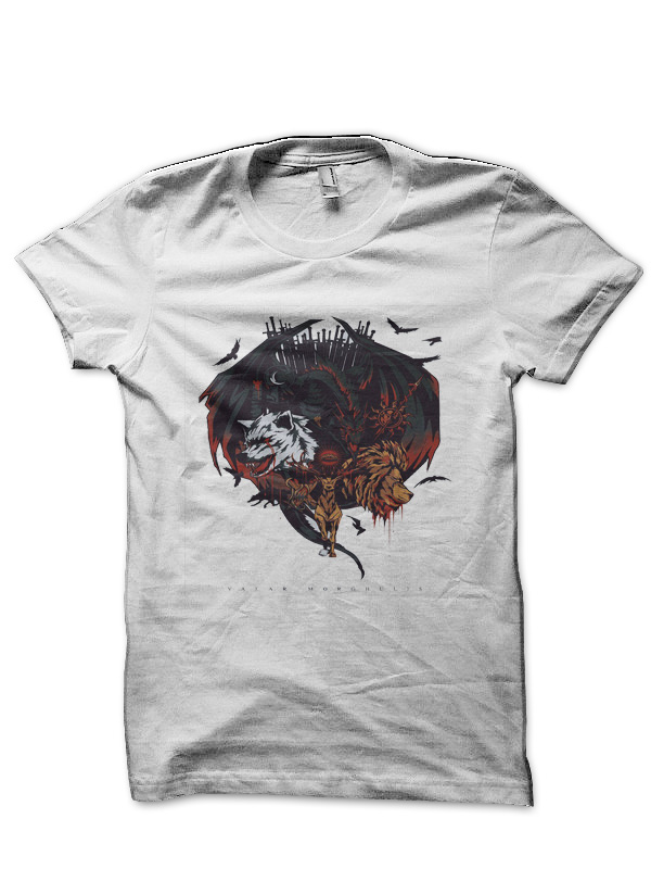 Game Of Thrones White Half Sleeve T-Shirt