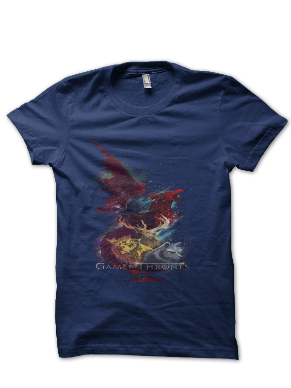 Game Of Thrones Navy Blue Half Sleeve T-Shirt