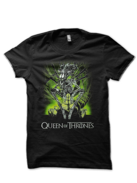 Queen Of Thrones Black Half Sleeve T-Shirt