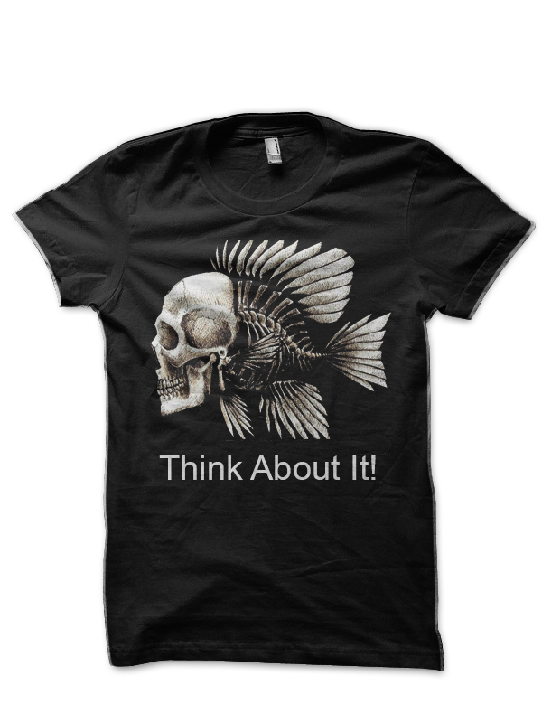 Think About It Half Sleeve Black T-Shirt