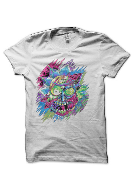 Rick And Morthy White Half Sleeve T-Shirt