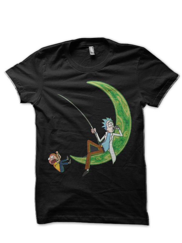 Rick And Morty Half Sleeve Black T-Shirt