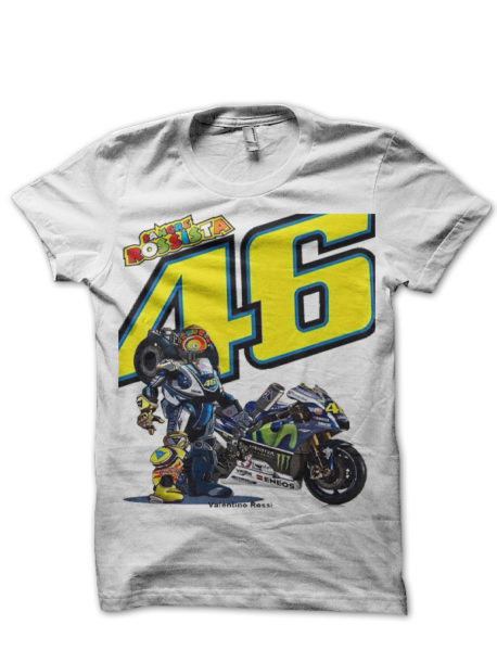 Moto GP White Half Sleeve T-Shirt
