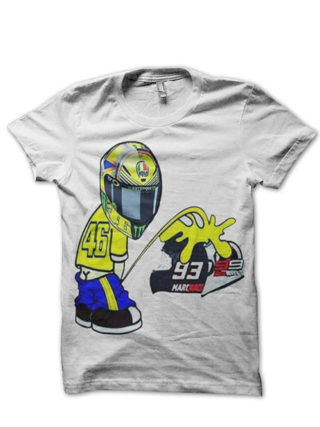 Moto GP White Half Sleeve T-Shirt