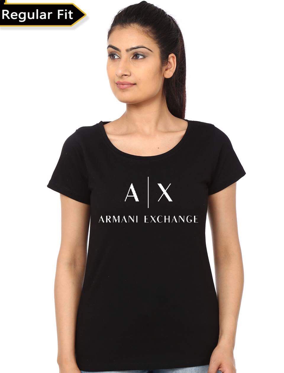 Armani Exchange Girl's Black T-Shirt 