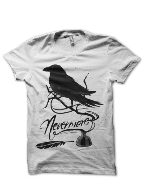 Nevermore White Half Sleeve T-Shirt