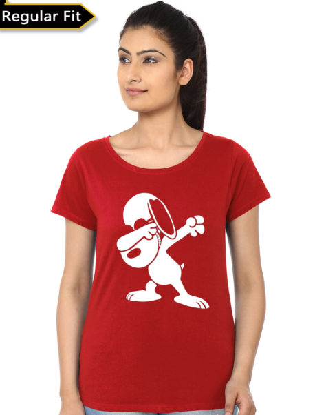 Dabbing Dog Red Girls T-Shirt