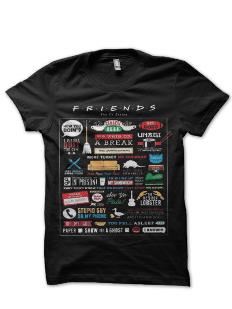 Friends Black Half Sleeve T-Shirt