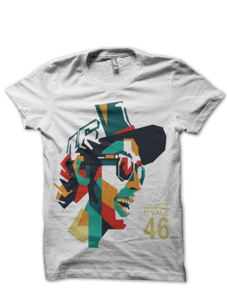 Moto GP White Half Sleeve T-Shirt