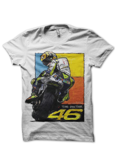 Moto GP White Half Sleeve T-Shirt
