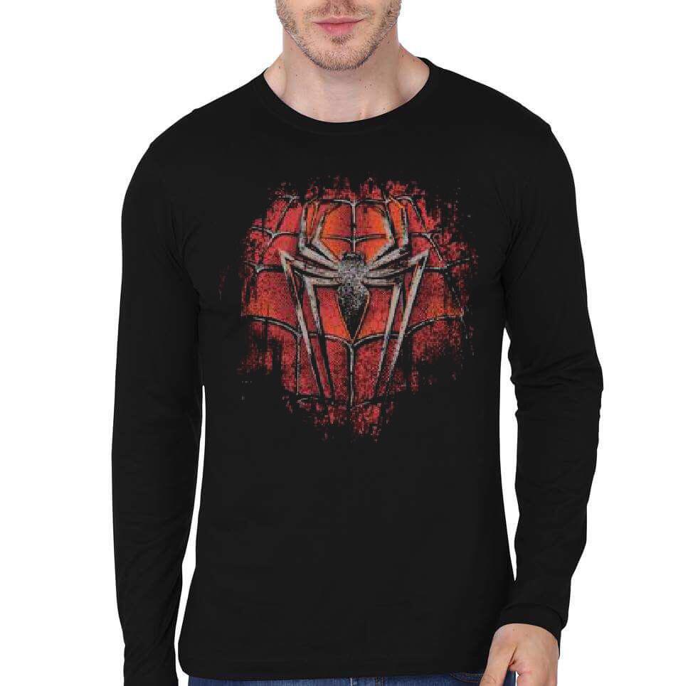 Spiderman Black Full Sleeve T-Shirt | Swag Shirts