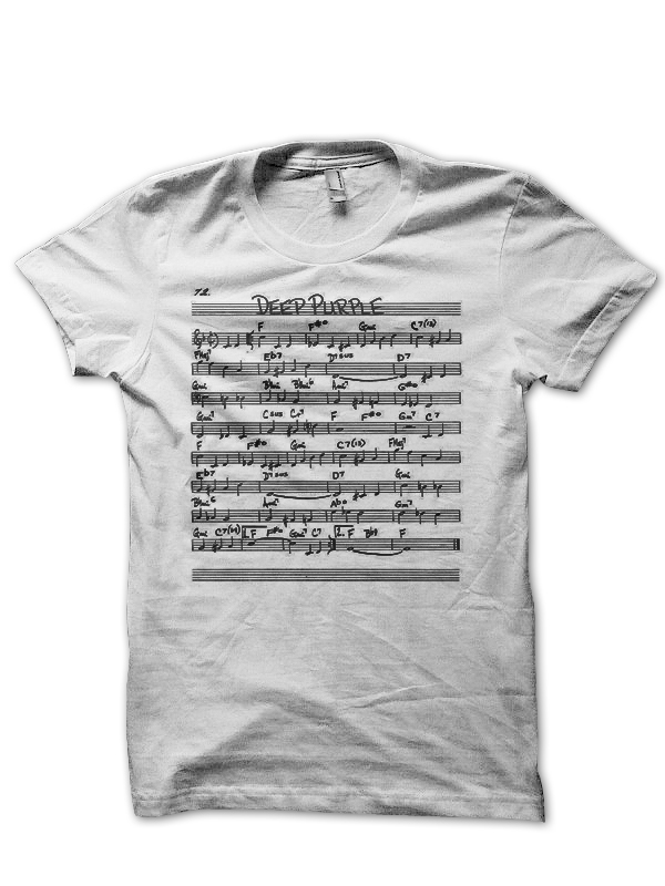 Deep Purple White Half Sleeve T-Shirt
