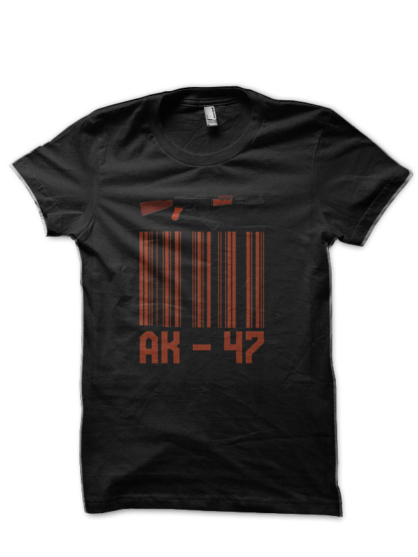 Ak 47 Barcode Half Sleeve T-Shirt