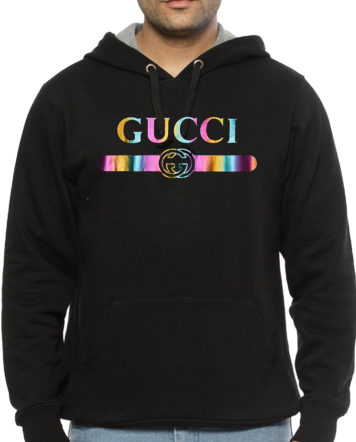 gucci black rainbow hoodie