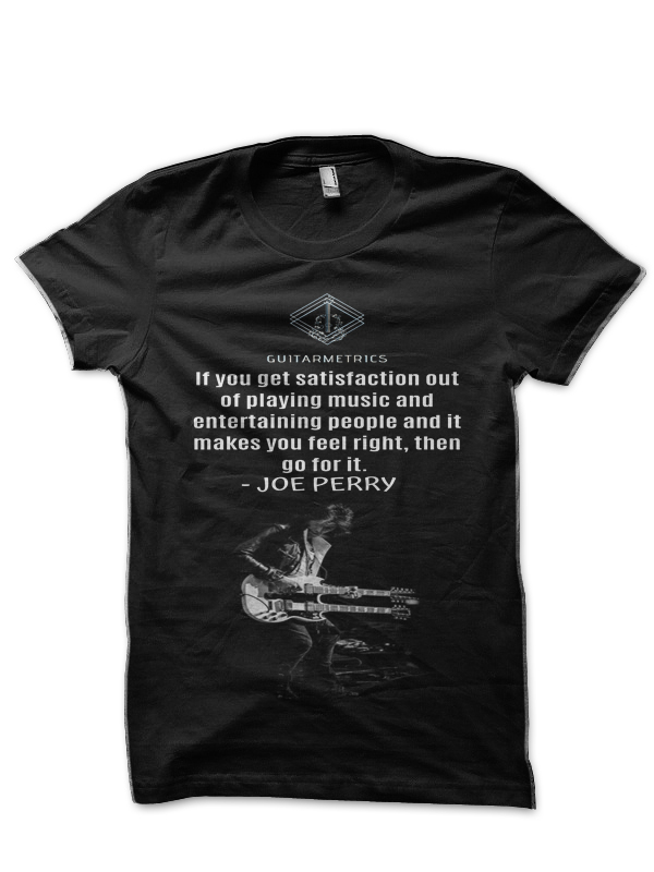 Joe Perry Half Sleeve Black T-Shirt