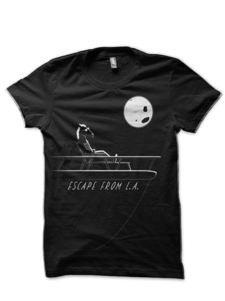 Bojack Horseman on Escape From L.A. Black Half Sleeve T-Shirt