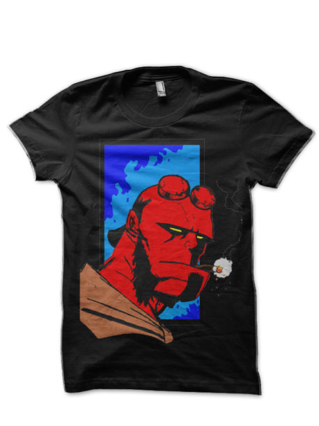 Hell boy Portrait Black Half T-Shirt