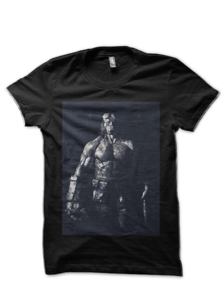 Hell Boy Black and White Half Sleeve T-Shirt