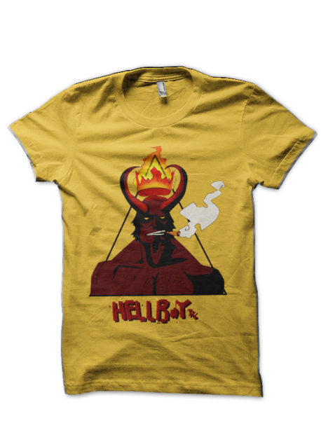 Hell Boy Yellow Half Sleeve T-Shirt