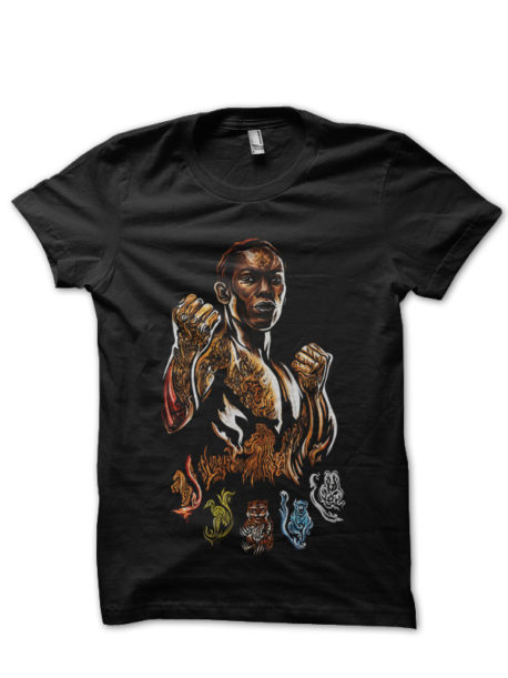 Israel Adesanya Black Half Sleeve T-Shirt