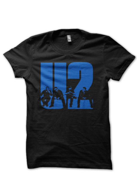 U2 Black Half Sleeve T-Shirt