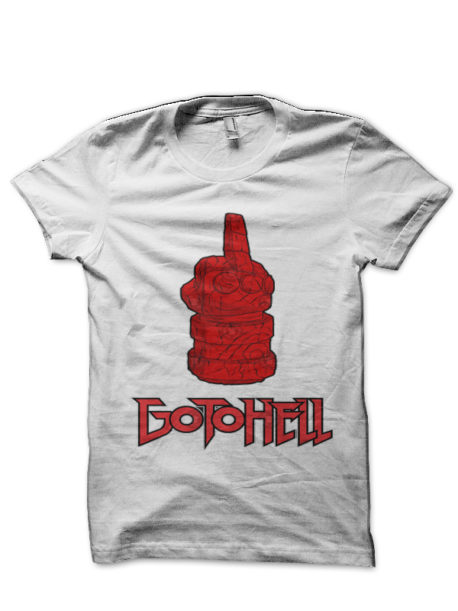 Hell Boy White Half Sleeve T-Shirt