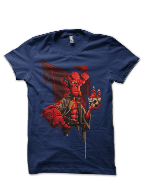 Hell Boy Navy Blue Half Sleeve T-Shirt