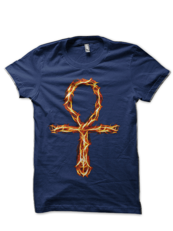 Ankh Navy Blue Half Sleeve T-Shirt